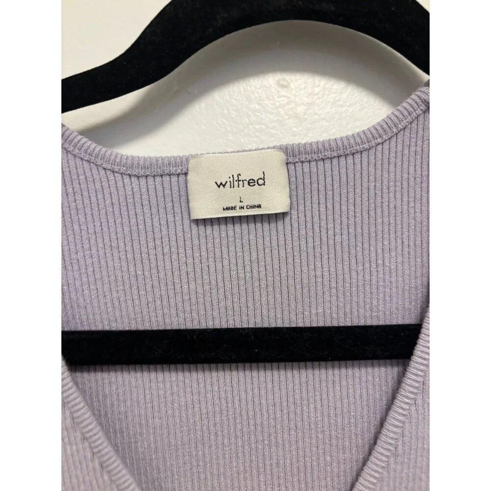 Like New Aritzia Wilfred All Tied Up Sweater in lilac size L - Picture 4 of 4